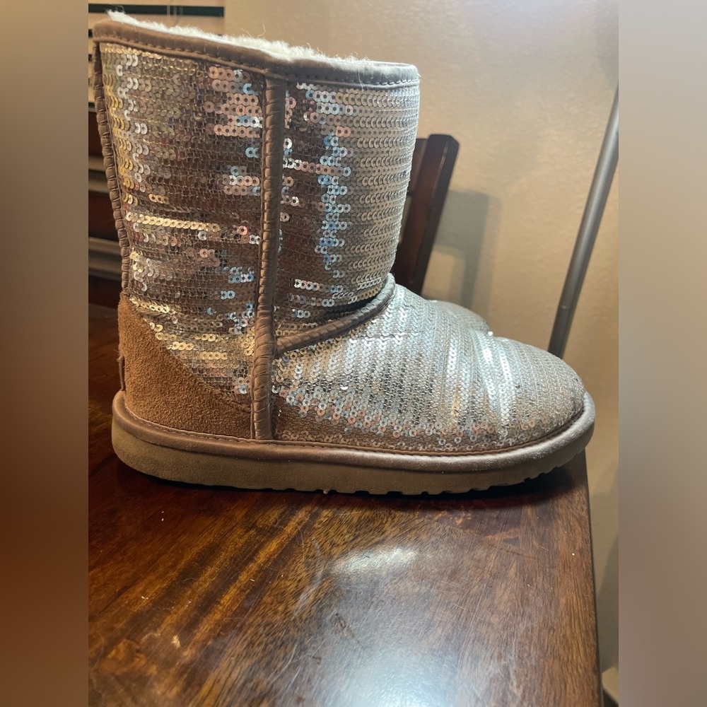 Ugg Silver Sequin Classic Boots - image 1